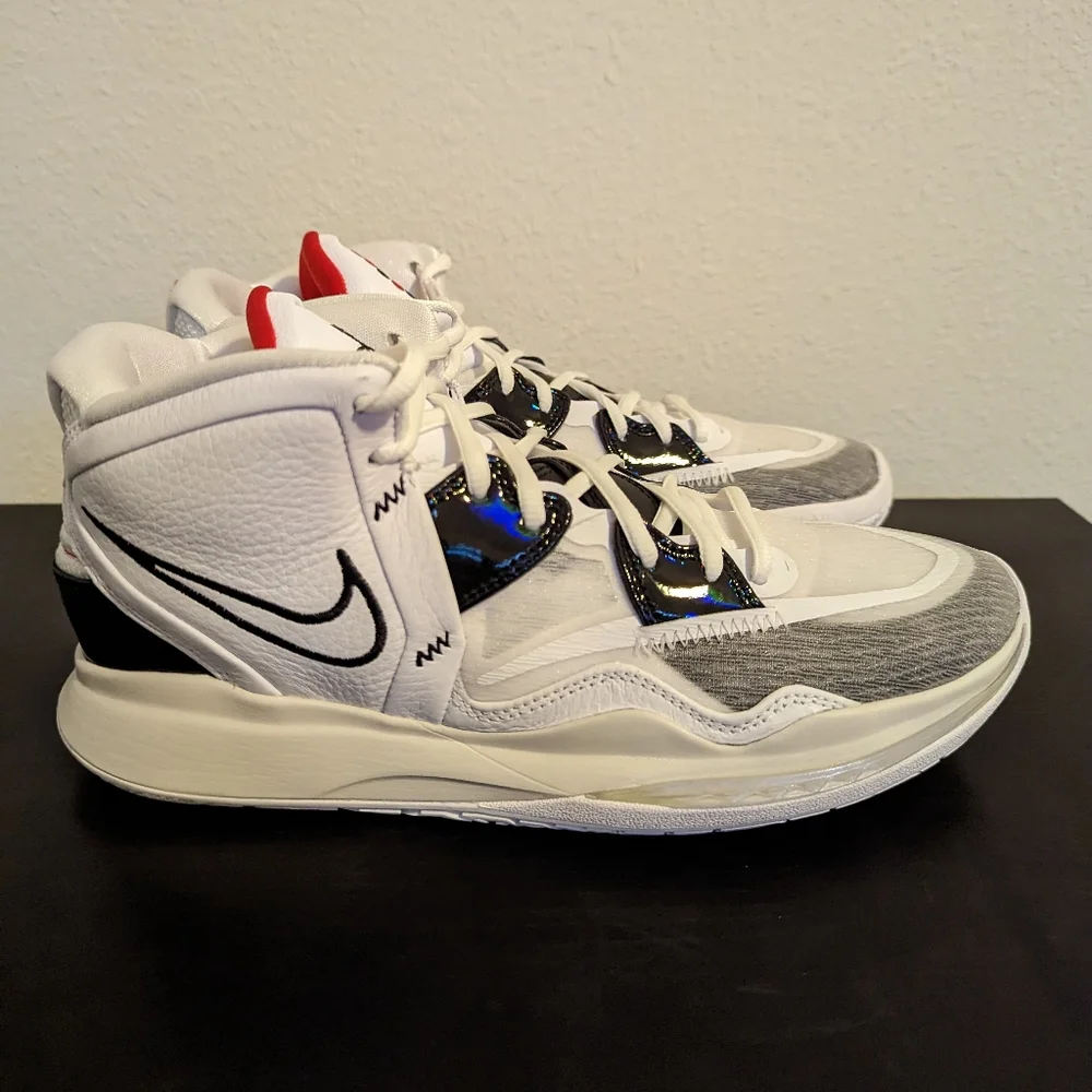 Nike Kyrie 8 Infinity Mens Basketball 2022 White Black CZ0204 101 - Picture 5 of 9